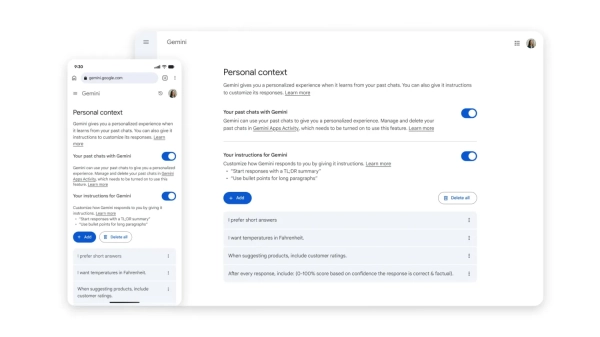 Gemini: Ваш безкоштовний доступ до преміум-історії чатів розширено 4